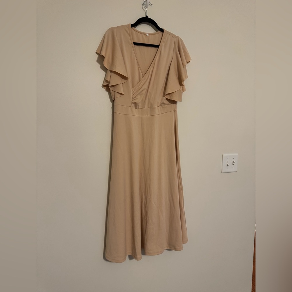 Elegant Tan Women's Dress